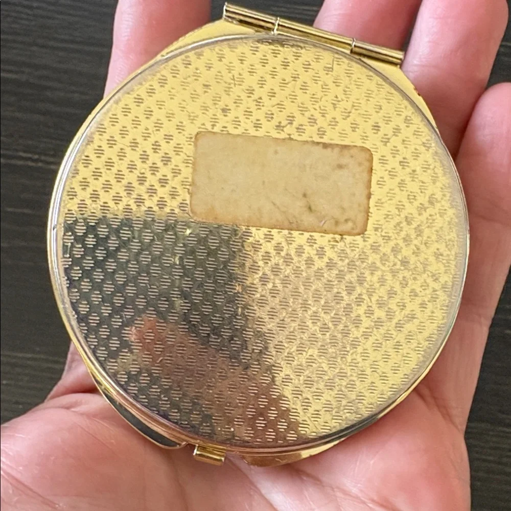 Elegant Black and Gold Lion Compact Mirror